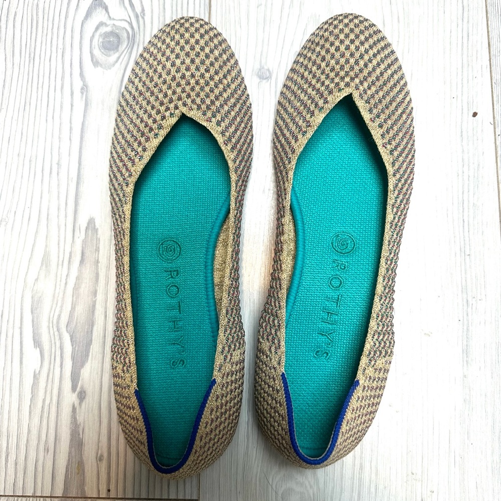 Rothy’s Multi Metallic Flats Size 10 EUC